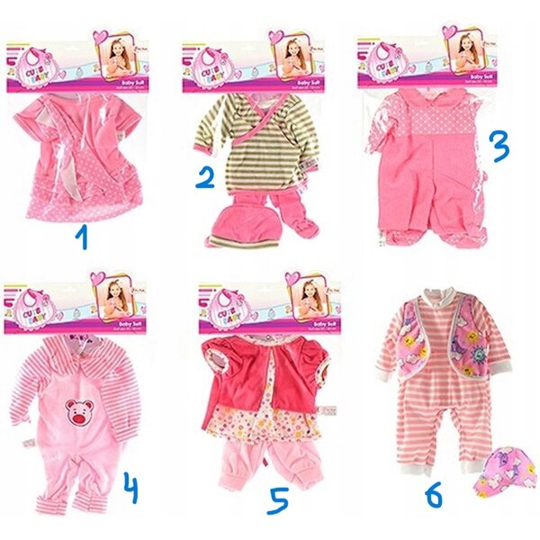 Cute Baby Kombinezon per Bambole 20-30 cm in Tessuto Vari Colori e Modelli
