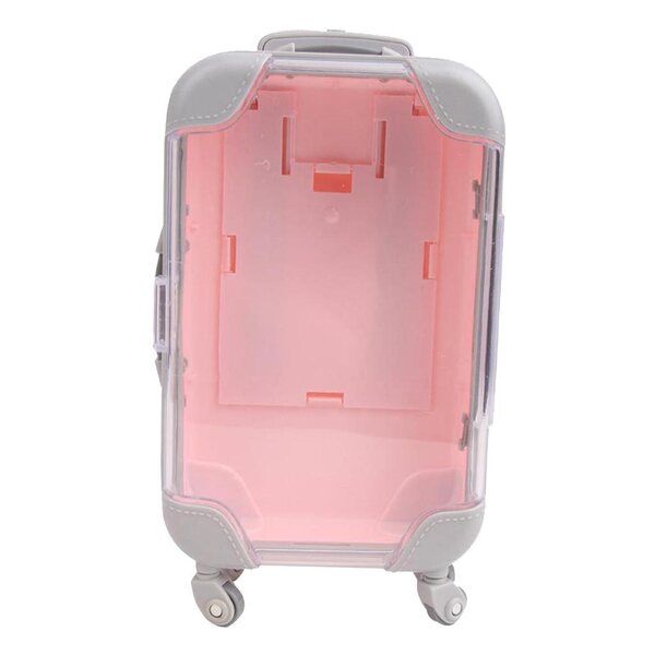 Miniatura valigia da viaggio per bambole 18 cm rosa per giochi e accessori