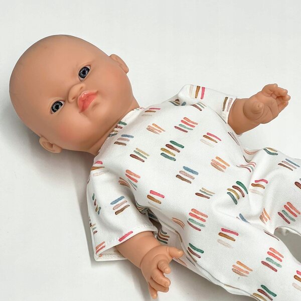 Gestreifter Kombinezon für Paola Reina Gordis Puppe aus Baumwolle 34 cm