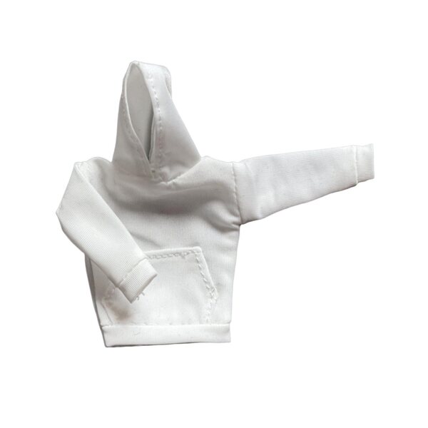Witte blouse met capuchon voor 1/12 pop - 5 cm model stoffen kleding