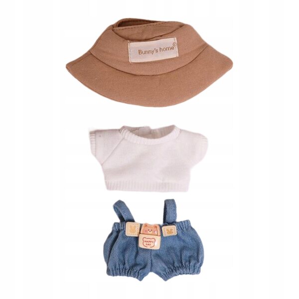 Ubranka pluszowe per bambole 15 cm con cappello e pantaloni in tessuto morbido