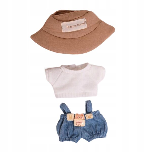 Ubranka pluszowe per bambole 15 cm con cappello e pantaloni in tessuto morbido