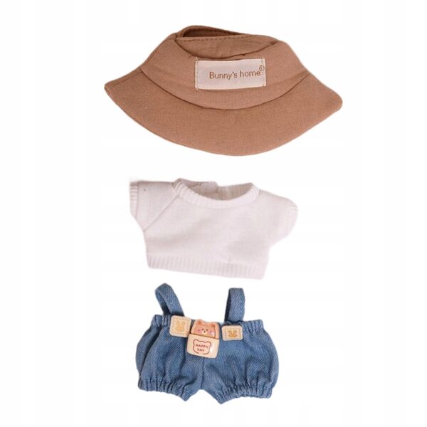 Ubranka pluszowe per bambole 15 cm con cappello e pantaloni in tessuto morbido