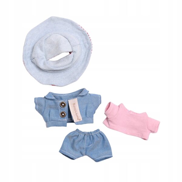 17 cm Puppen-Jeanskleid mit Hut, DIY-Kleidung, Puppenkostüm