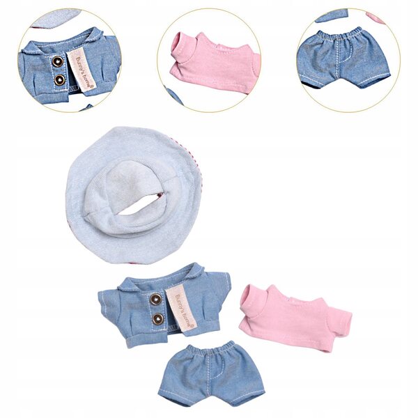 17 cm Puppen-Jeanskleid mit Hut, DIY-Kleidung, Puppenkostüm