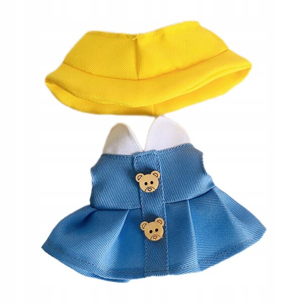 Plüschkleid mit Hut für 17 cm große Puppe – weiches Kostüm für Kinder
