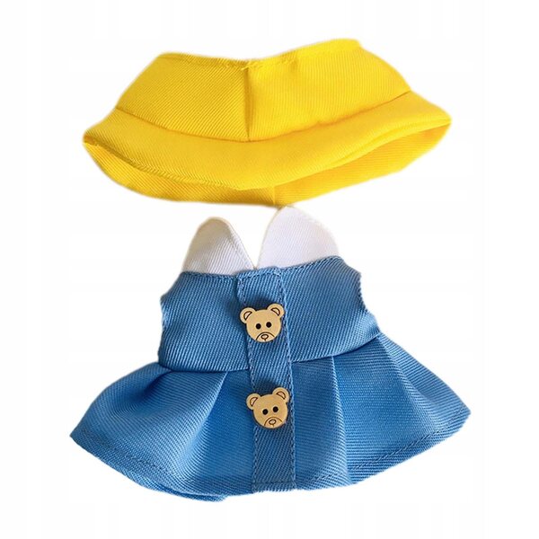 Plüschkleid mit Hut für 17 cm große Puppe – weiches Kostüm für Kinder