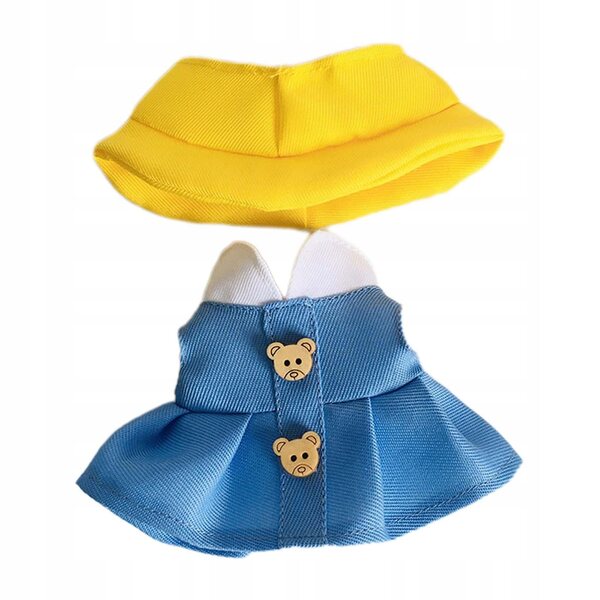 Plüschkleid mit Hut für 17 cm große Puppe – weiches Kostüm für Kinder