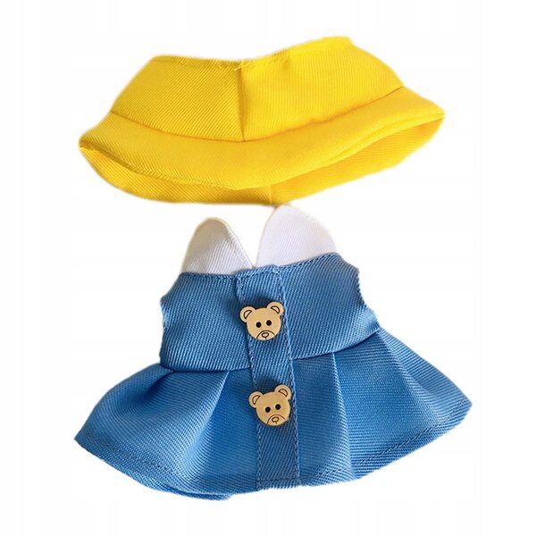Plüschkleid mit Hut für 17 cm große Puppe – weiches Kostüm für Kinder