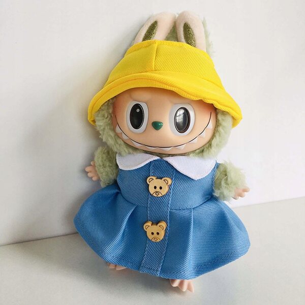 Plüschkleid mit Hut für 17 cm große Puppe – weiches Kostüm für Kinder