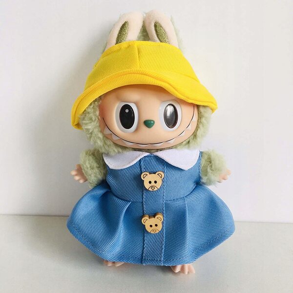 Plüschkleid mit Hut für 17 cm große Puppe – weiches Kostüm für Kinder
