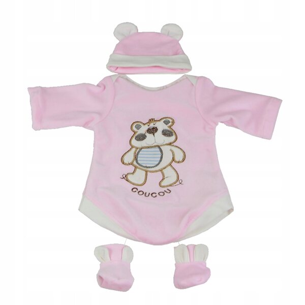 Completo Abbigliamento per Bambole Neonata 16-18'' con Coniglio Rosa Plush