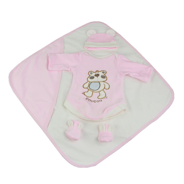 Completo Abbigliamento per Bambole Neonata 16-18'' con Coniglio Rosa Plush