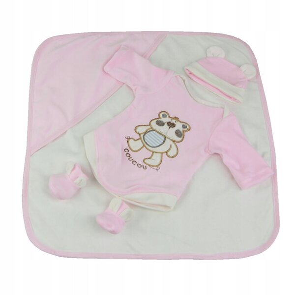 Completo Abbigliamento per Bambole Neonata 16-18'' con Coniglio Rosa Plush