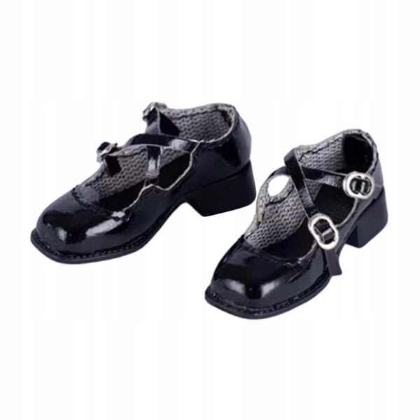 Buty na niskim obcasie Wygodne modne lalki Ubierz dodatek Casual czarny