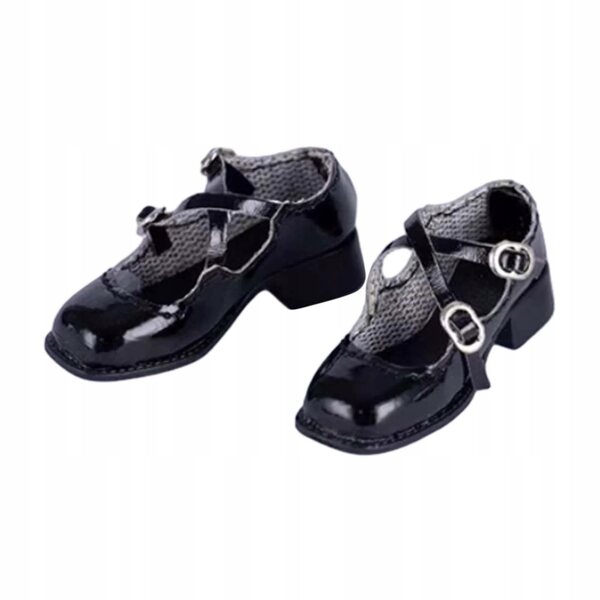 Buty na niskim obcasie Wygodne modne lalki Ubierz dodatek Casual czarny