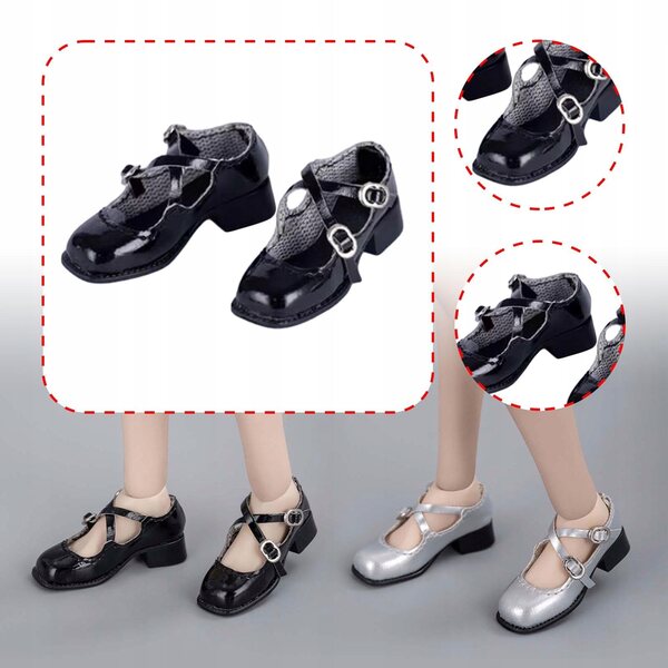 Buty na niskim obcasie Wygodne modne lalki Ubierz dodatek Casual czarny