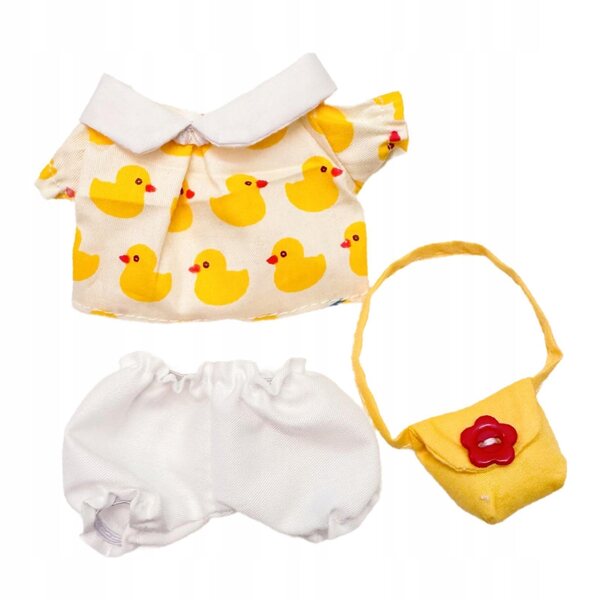 Gelbes Minikleid für 6-Zoll-Puppen – weiche und leicht zu reinigende Kleidung