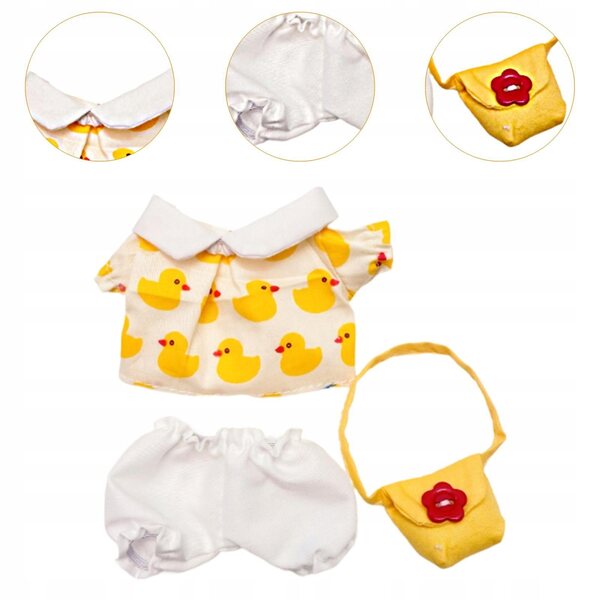 Gelbes Minikleid für 6-Zoll-Puppen – weiche und leicht zu reinigende Kleidung