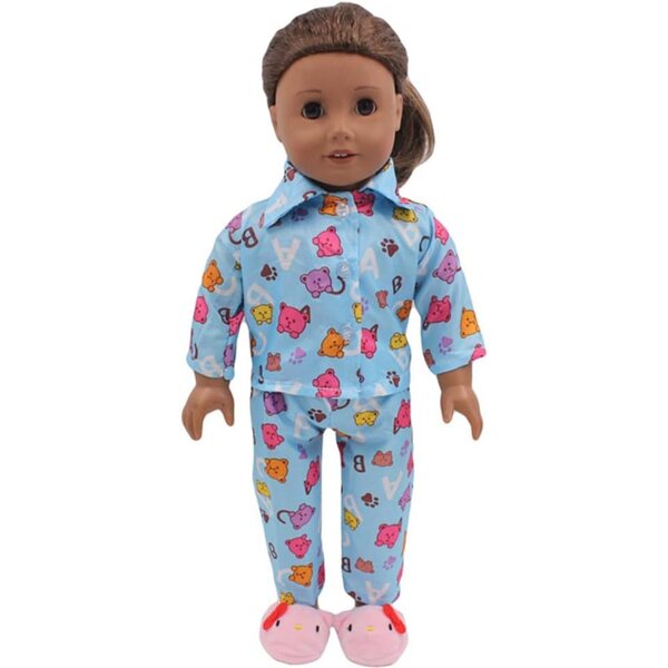 Completo Pigiama Bambola 46 cm Orsetto - Abbigliamento Casual per Bambola Americana