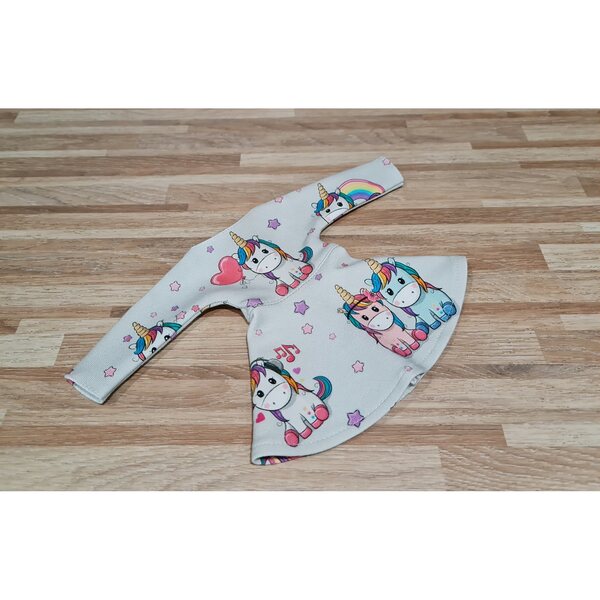 Paola Reina 32 cm Puppenkleid mit bunten Einhörnern und Klettverschluss