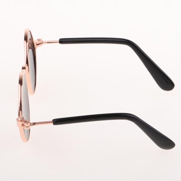 2x runde Metallbrille für 1/6 BJD-Puppen, blau und transparent
