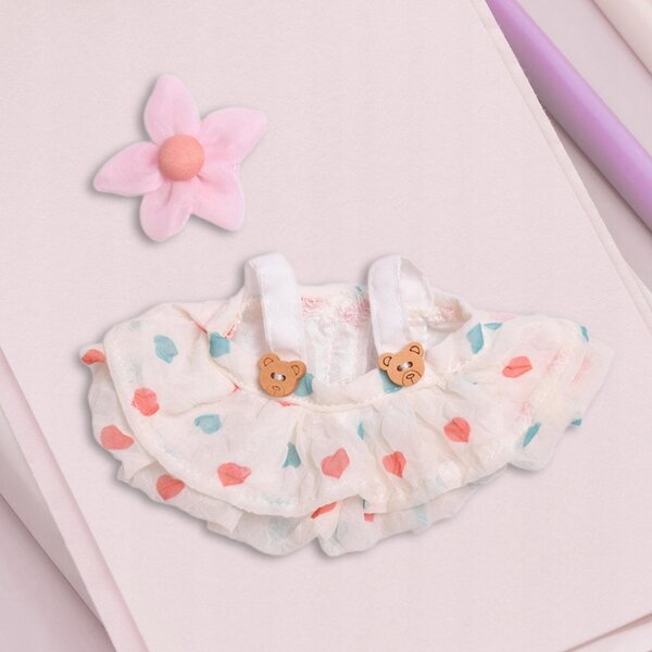 Mini abiti per bambole con accessori capelli bianchi per bambole 15 cm