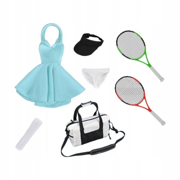 1:6 Tenis-Kleidungsset für weibliche Puppen mit komplettem Zubehör