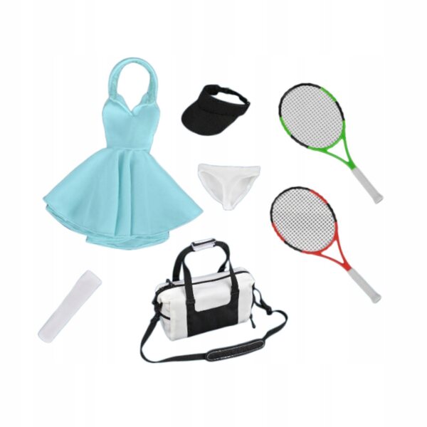 1:6 Tenis-Kleidungsset für weibliche Puppen mit komplettem Zubehör