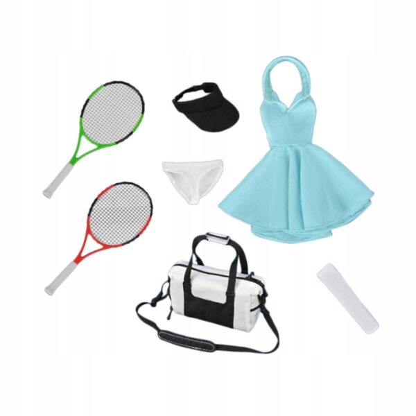 1:6 Tenis-Kleidungsset für weibliche Puppen mit komplettem Zubehör