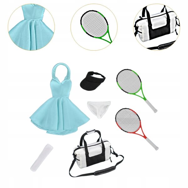1:6 Tenis-Kleidungsset für weibliche Puppen mit komplettem Zubehör