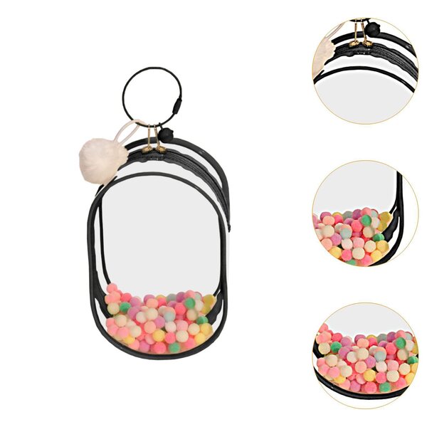 Etui Transparenter Organizer für Puppen 15-18 cm, staubdicht und tragbar, Schwarz