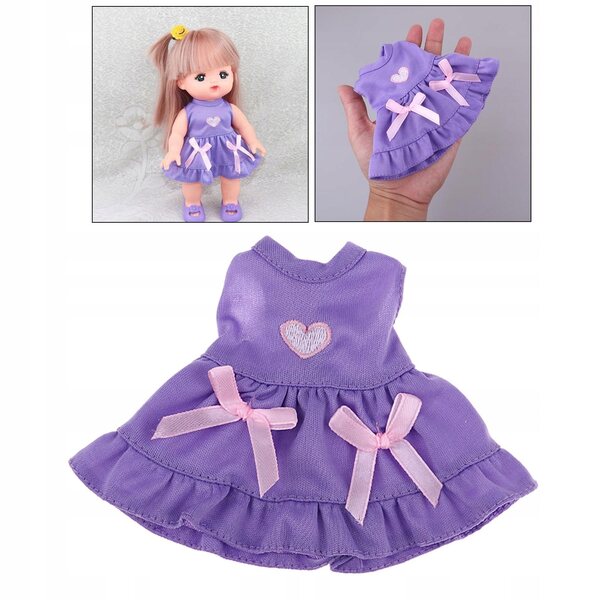 Set Abito e Copricapo rosa per Bambole 25 cm - Accessori Moda Mellchan Dolls