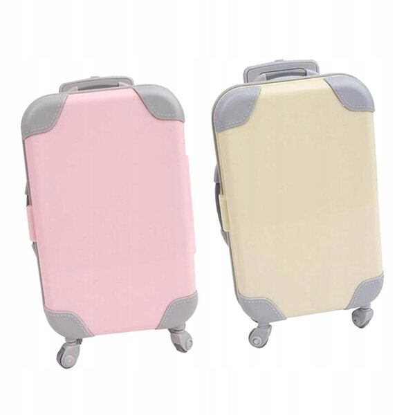 Set 2 Mini Valigie per Bambole 18 Pollici Accessori Viaggio Bambina