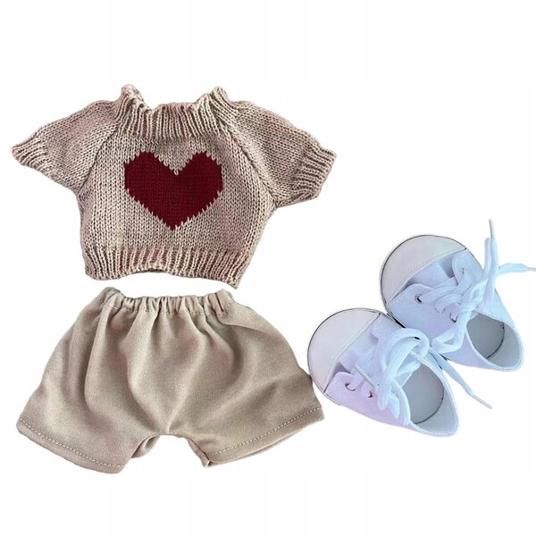 Kleid für 38-cm-Puppen aus weichem braunem Stoff, eleganter und weicher Stil