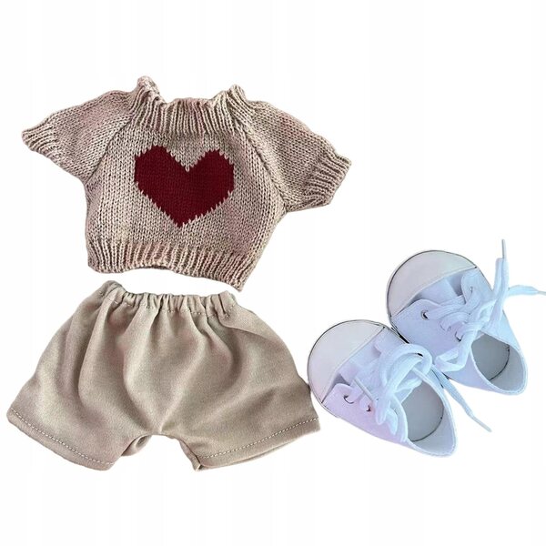 Kleid für 38-cm-Puppen aus weichem braunem Stoff, eleganter und weicher Stil