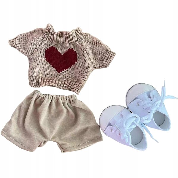 Kleid für 38-cm-Puppen aus weichem braunem Stoff, eleganter und weicher Stil