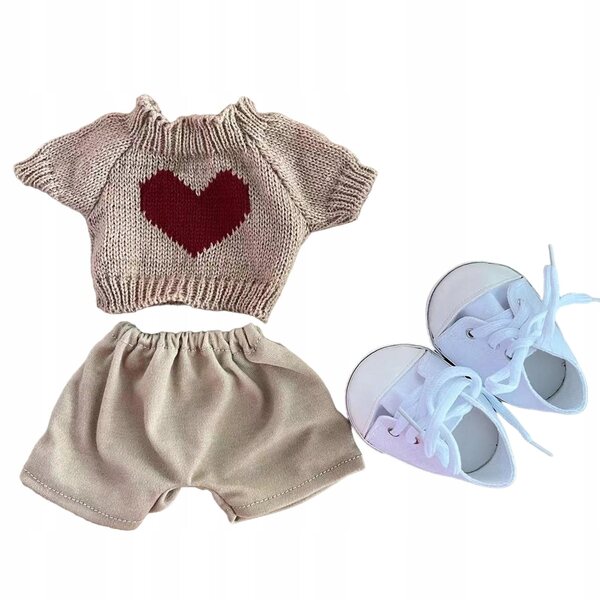 Kleid für 38-cm-Puppen aus weichem braunem Stoff, eleganter und weicher Stil
