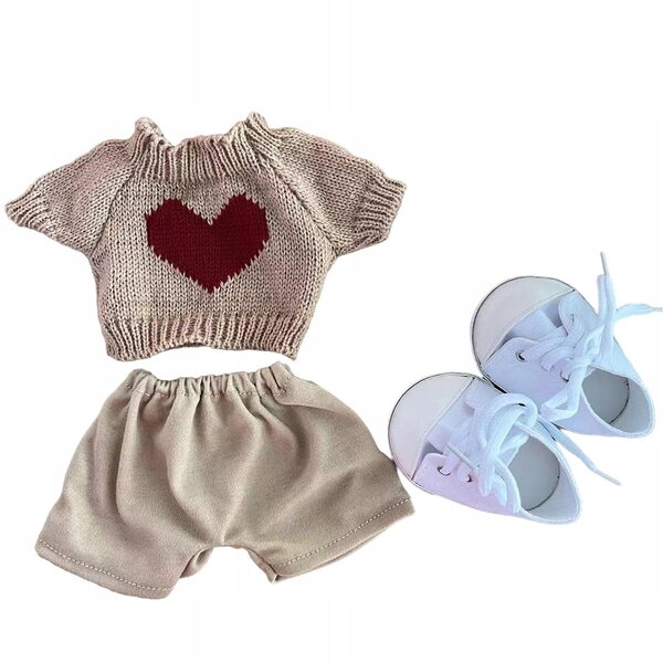 Kleid für 38-cm-Puppen aus weichem braunem Stoff, eleganter und weicher Stil