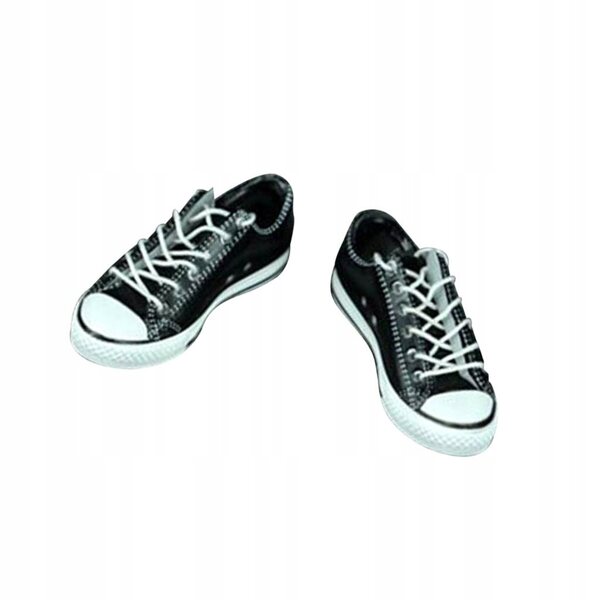 Damen-Leinenschuhe 1/6 schwarze niedrige Sneakers für 12-Zoll-Figuren