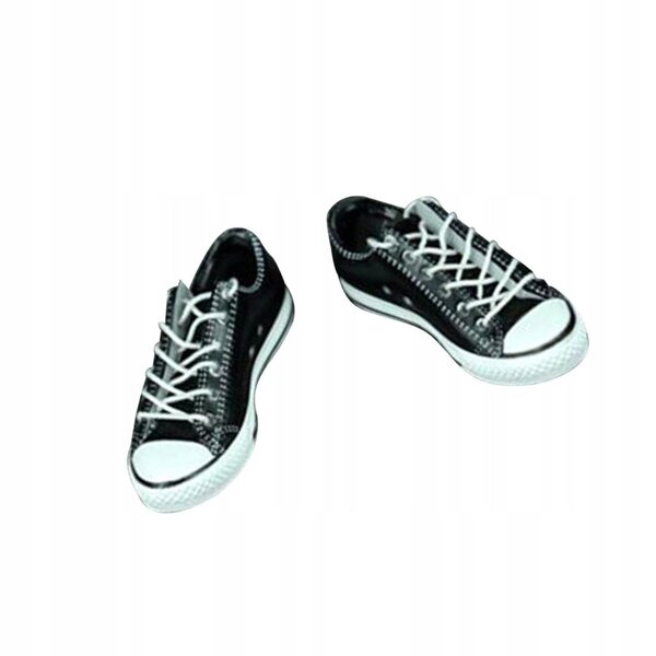 Damen-Leinenschuhe 1/6 schwarze niedrige Sneakers für 12-Zoll-Figuren