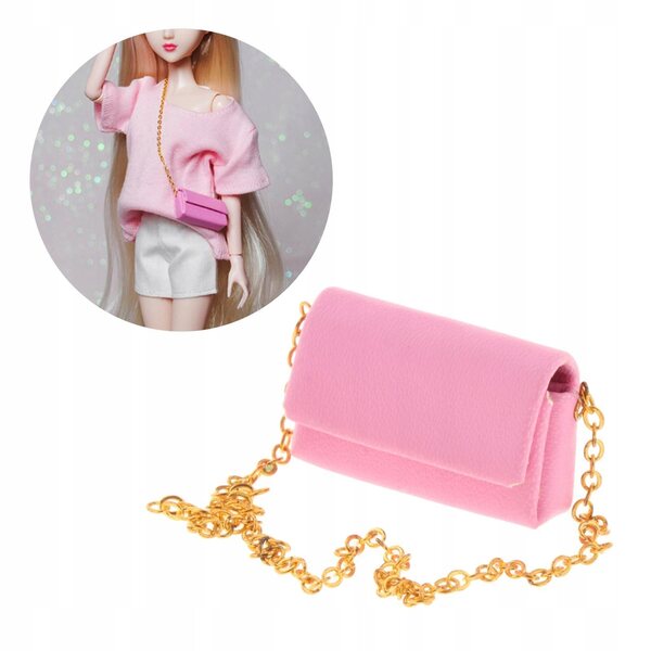 Plecak rosa per bambole 1:6 accessorio moda per bambole 2,5x1,5x9 cm