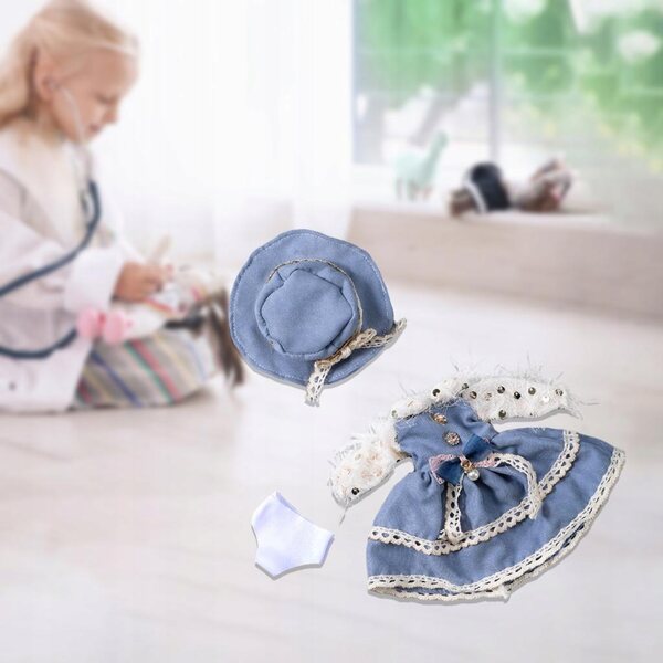 Bekleidungsset für 30 cm große 1/6-Puppen – Kleid, Hut und Unterwäsche