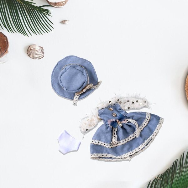 Bekleidungsset für 30 cm große 1/6-Puppen – Kleid, Hut und Unterwäsche