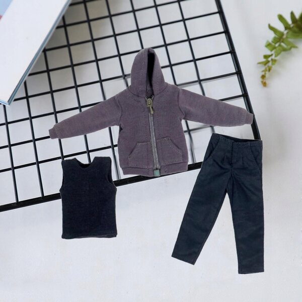 1:12 Miniatur-Kleidungsset Mann Bluza Spodnie Shirt für 6-Zoll-Figuren