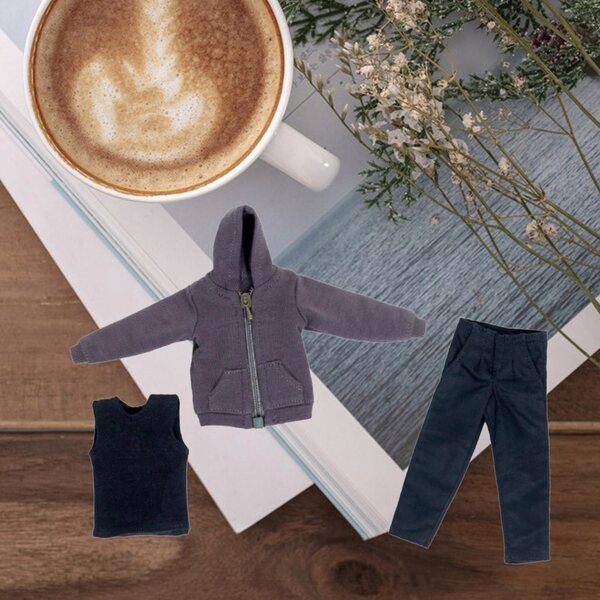 1:12 Miniatur-Kleidungsset Mann Bluza Spodnie Shirt für 6-Zoll-Figuren