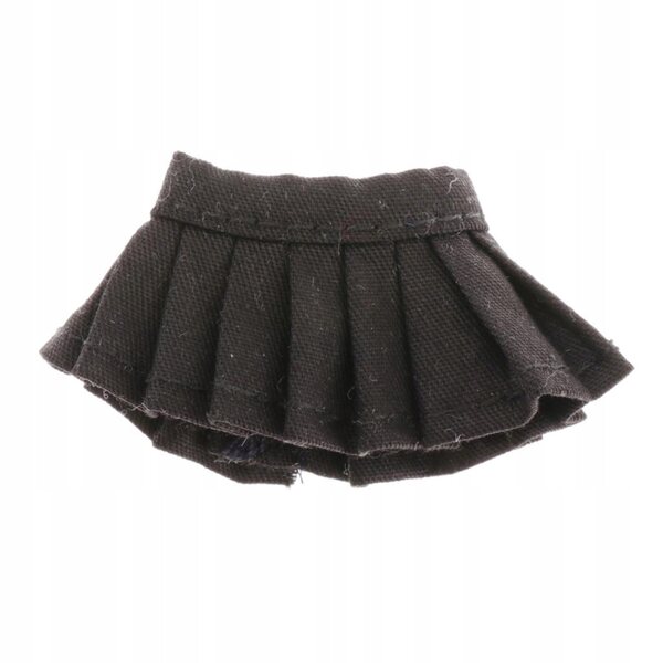 Schwarzer Falten-Minirock, Modeaccessoire für OB11 1/12 Puppe