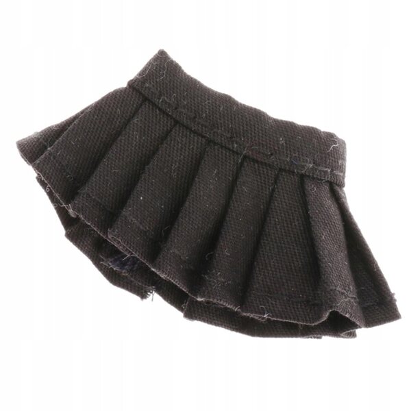 Schwarzer Falten-Minirock, Modeaccessoire für OB11 1/12 Puppe