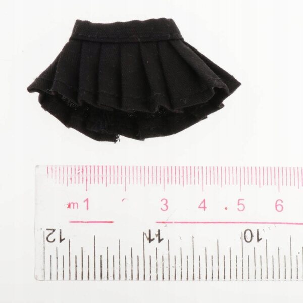 Schwarzer Falten-Minirock, Modeaccessoire für OB11 1/12 Puppe