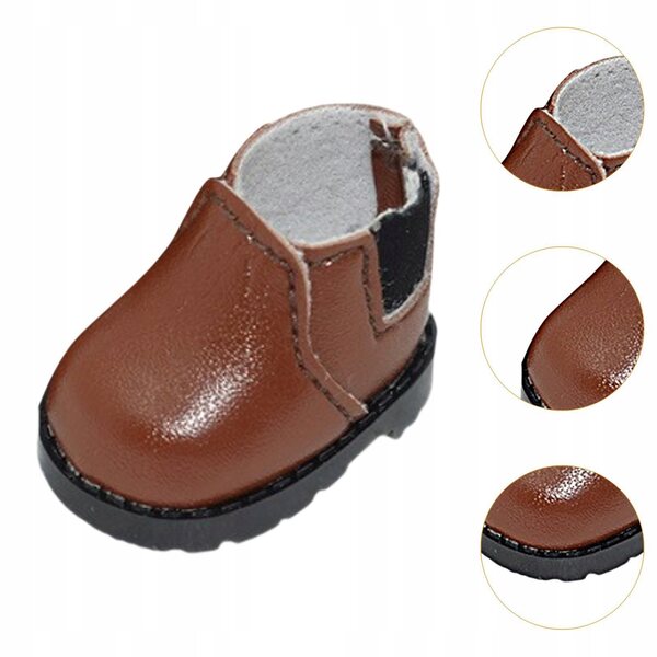 Coppia di scarpe in pelle PU per bambole 17 cm, stile comodo e decorativo